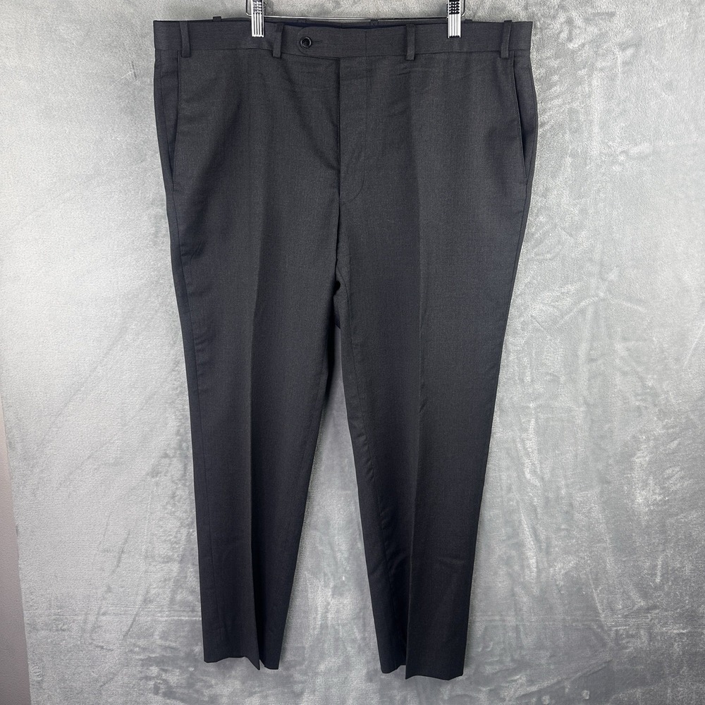 Peter Millar Dress Pants Mens 40R (41x29) Gray Wool Flat Front Classic Canada